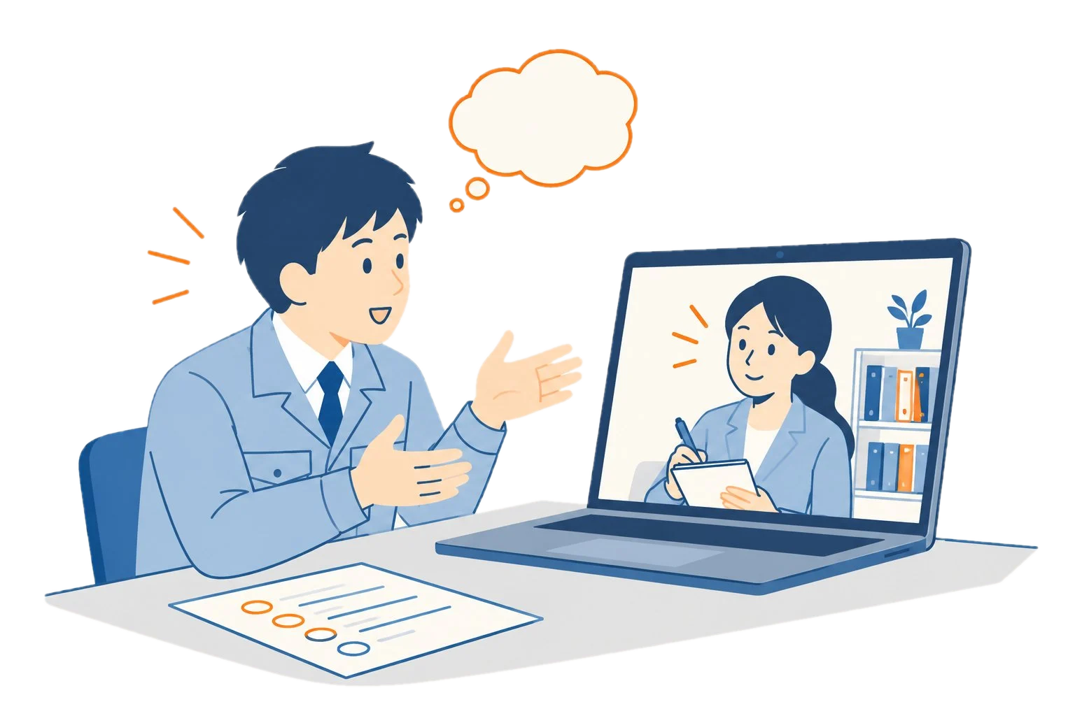 オンラインの業務の問診